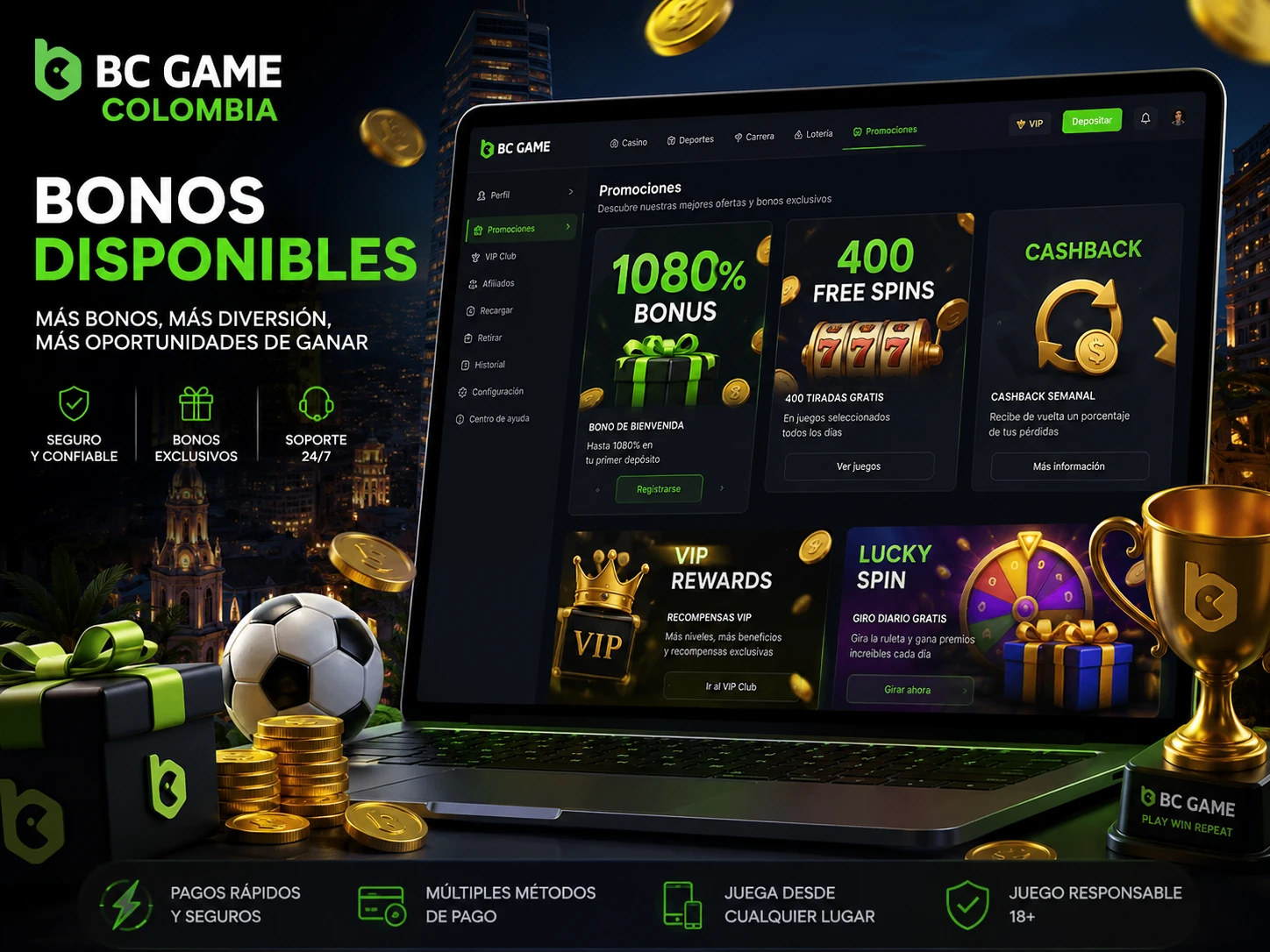 BC Game Colombia promociones y códigos activos
