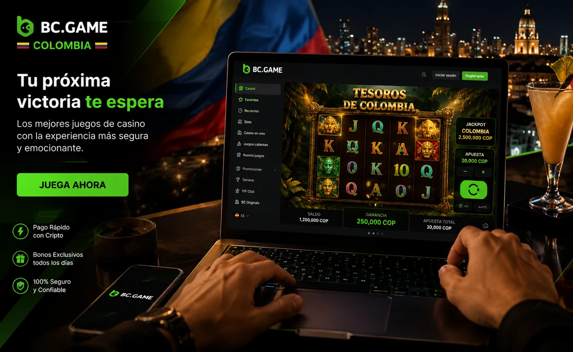 Partida de casino en BC Game Colombia con ambientación local de Colombia